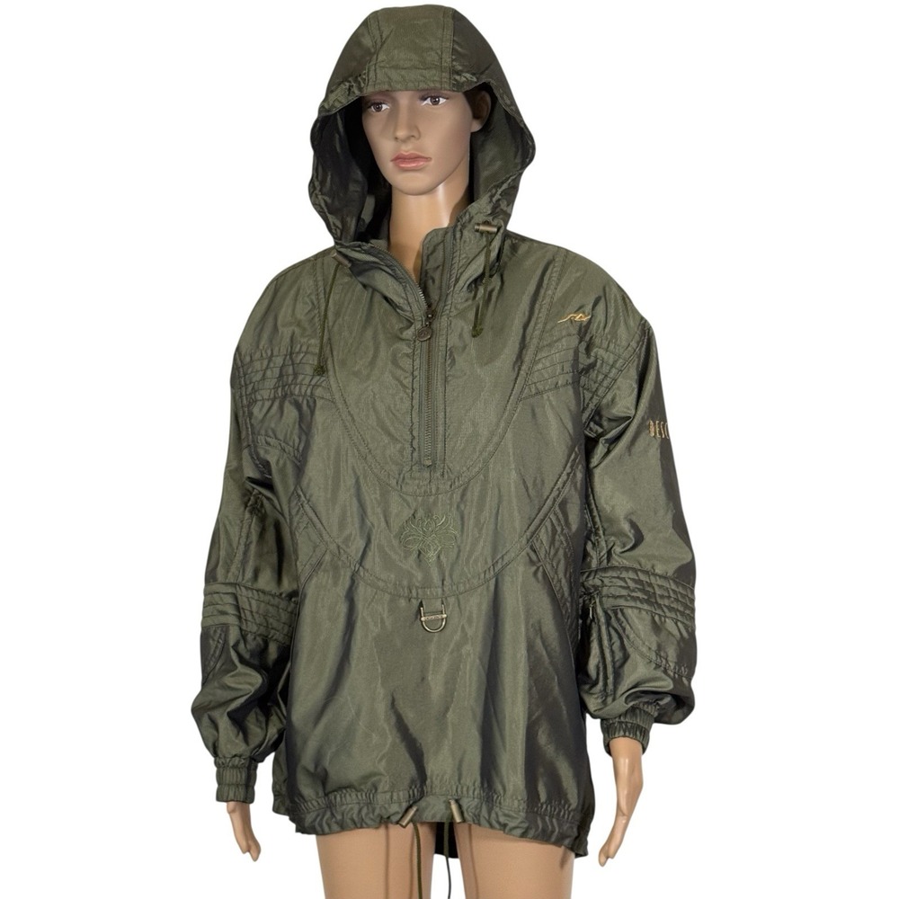 Descente Ski Snow 1/4 Zip Hooded Pullover Jacket Woman's size 8